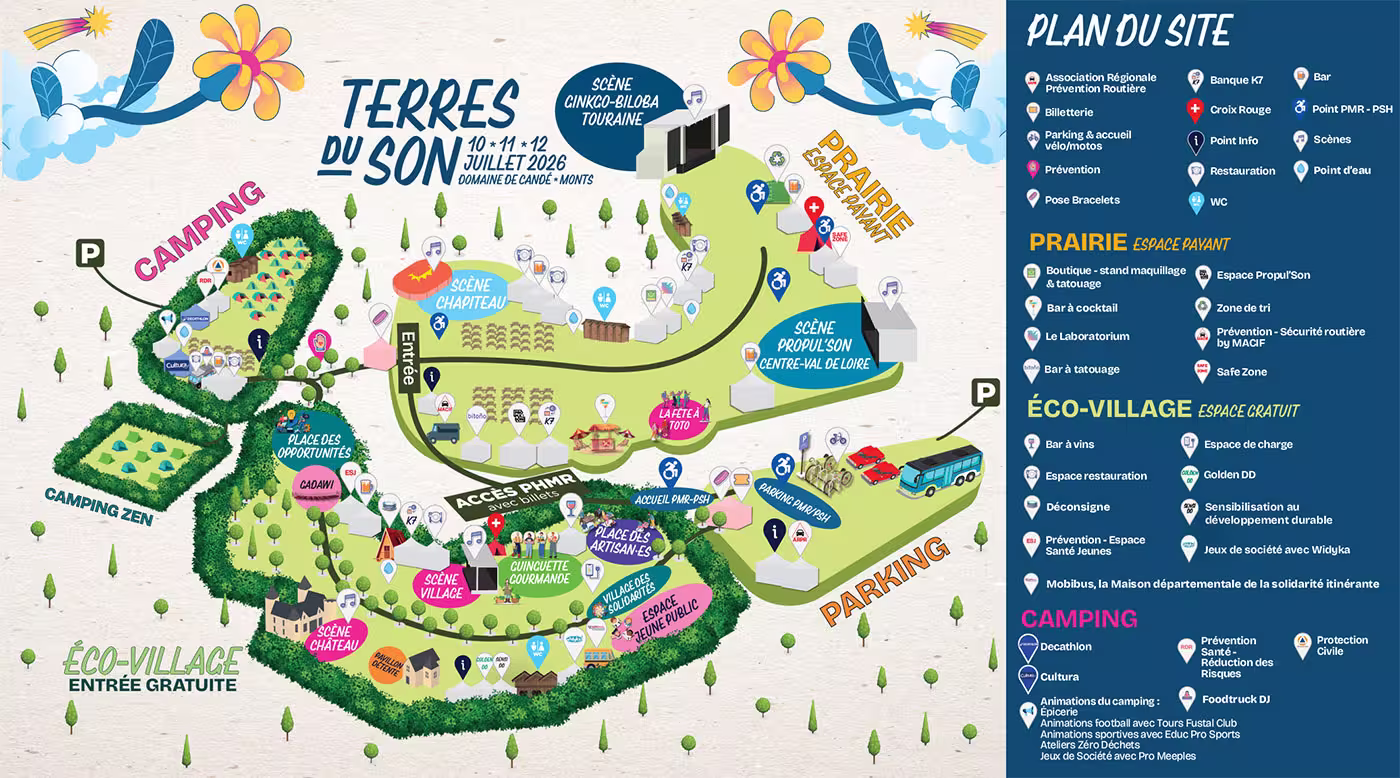 Plan su site du festival physique 2026